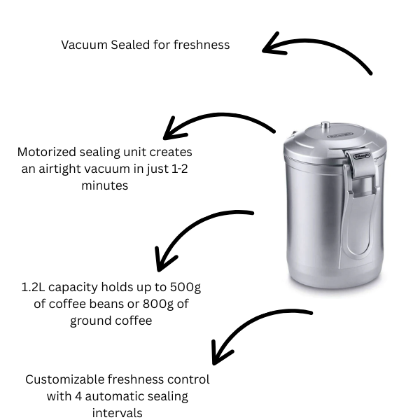 De'Longhi Vacuum Coffee Canister 1.5L Silver