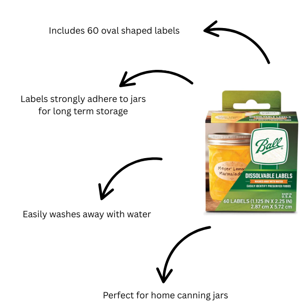 Ball Dissolvable Labels - 60 pack