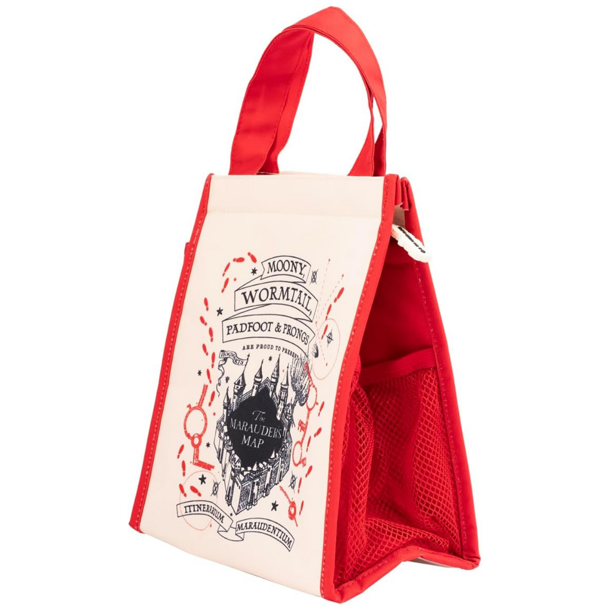 Marauders Map Harry Potter Lunch Bag Red and Beige