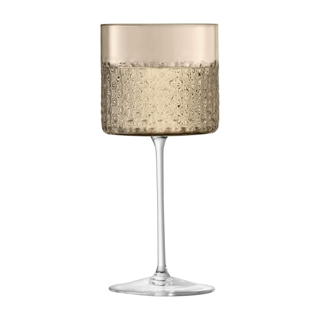 LSA Wicker Wine Glasses 320ml Taupe Set of 2