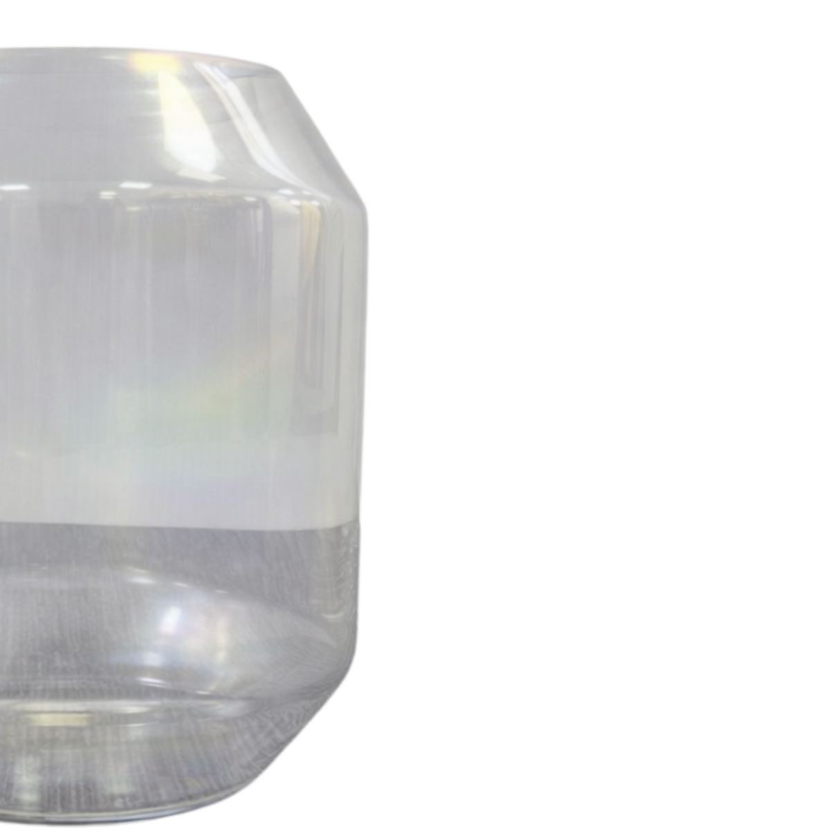 Large Clear Pearlescent Glass Vase H24cm