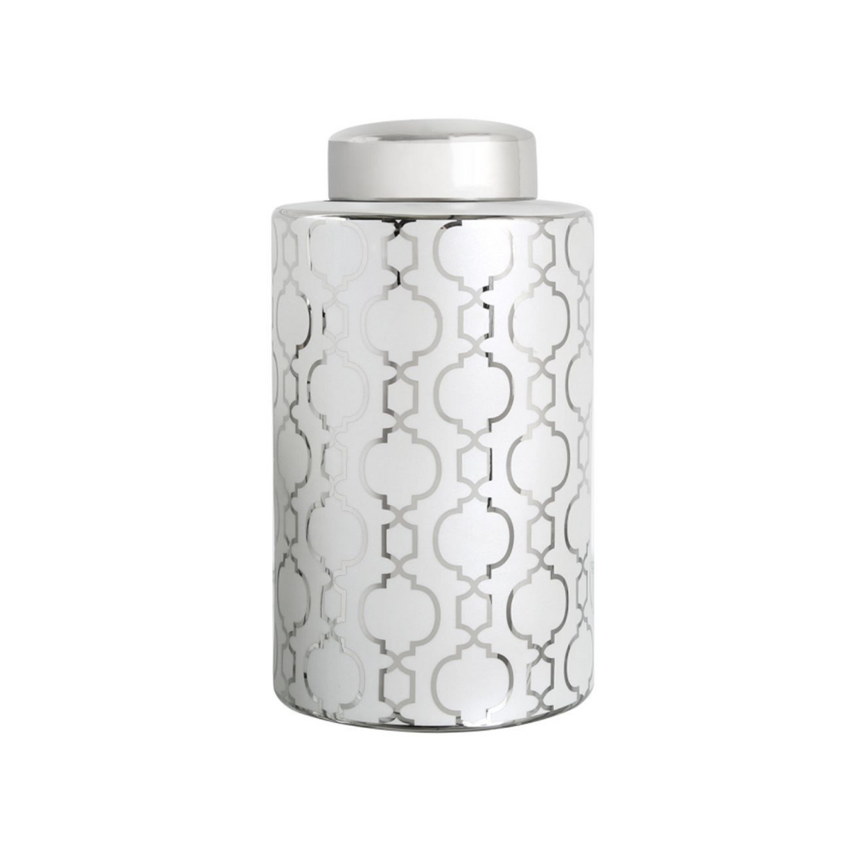 Large Marrakech Round Ginger Jar Silver