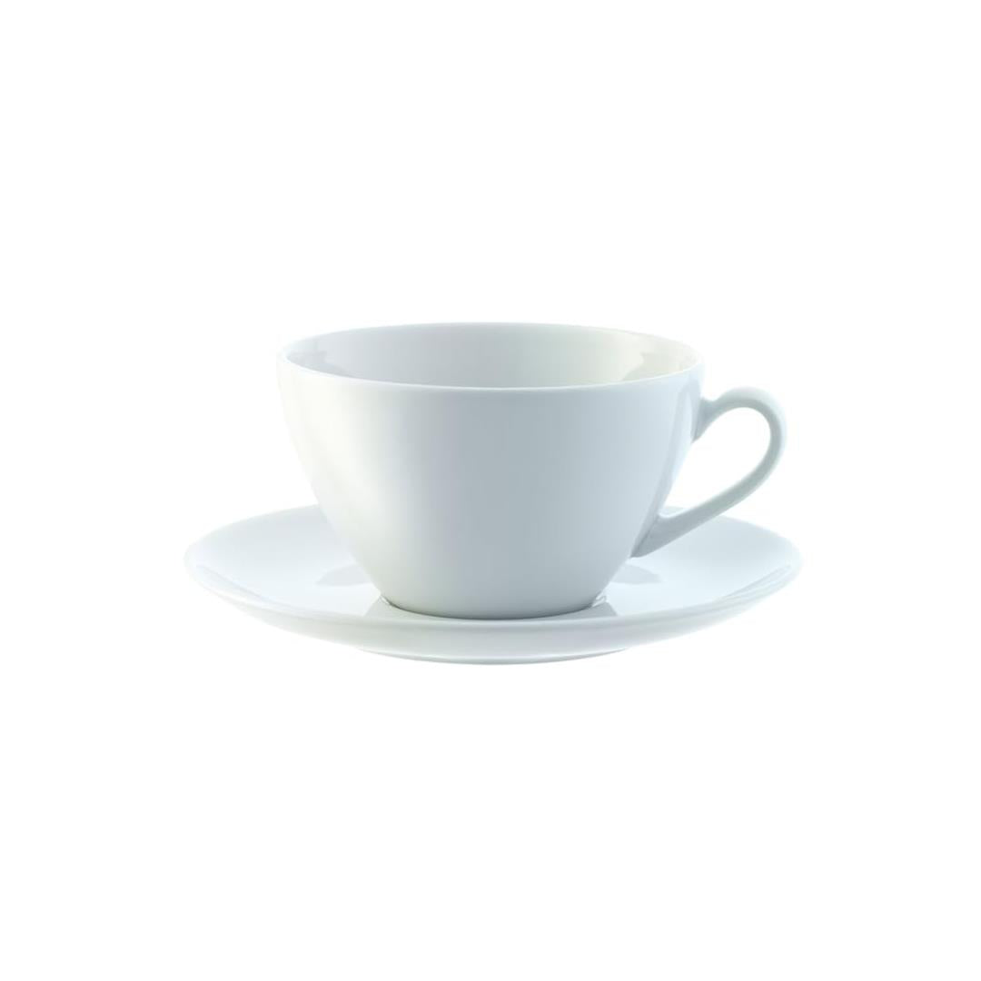 LSA Dine Porcelain Cappucino Cup and Saucer 350ml Set of 4 White