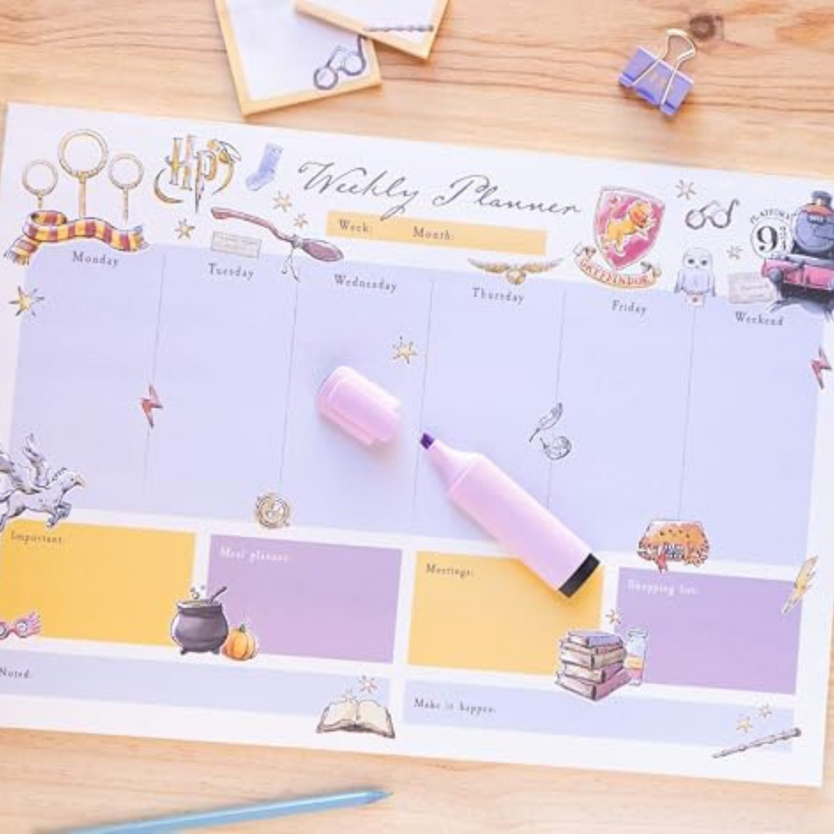 Harry Potter A3 Weekly Planner Notepad Multi