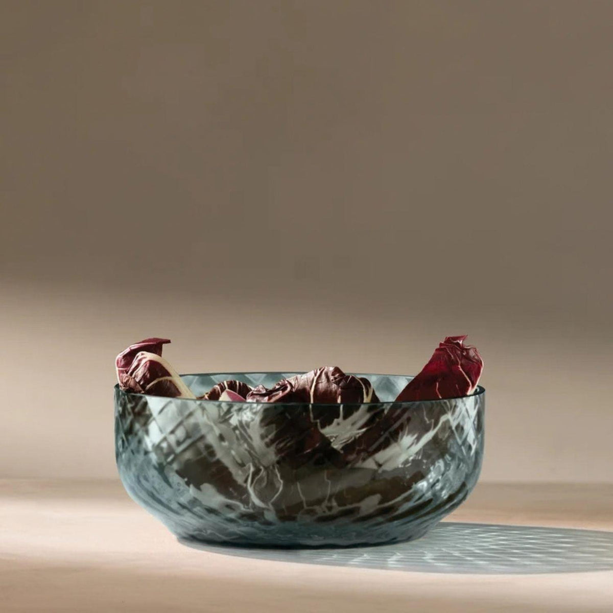 LSA Dapple Mouth-Blown Glass Bowl 22.5cm Water Blue