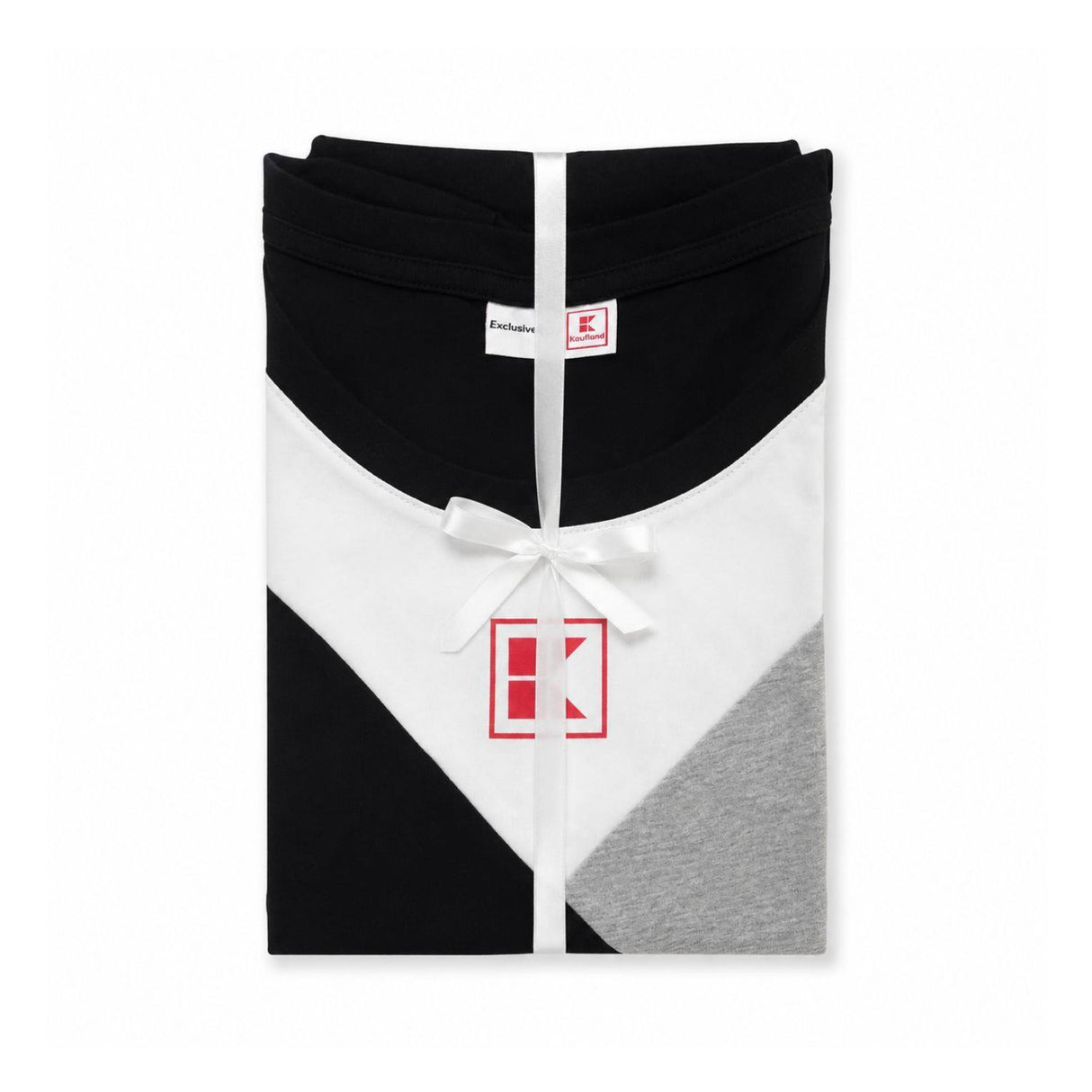 Kaufland Women's Black Grey and White 100% Cotton T-Shirt Size M