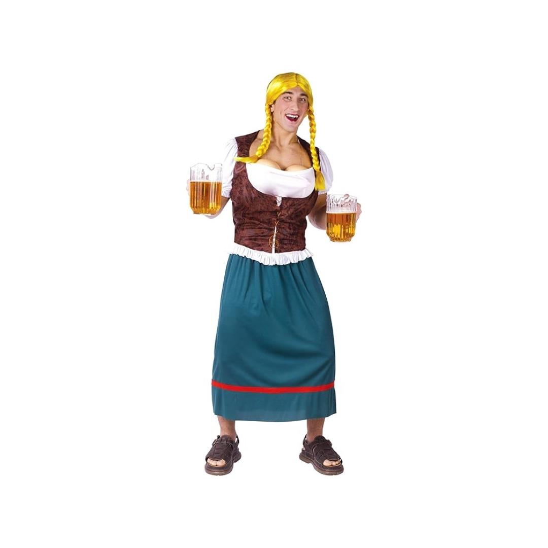 Bavarian Beauty Adult Fancy Dress Costume with Beer Tap Bust One Size