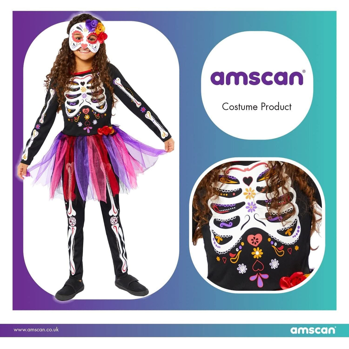 Girls Mexican Day of the Dead Costume