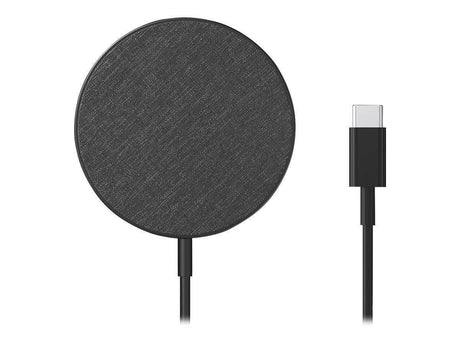 Anker magnetic wireless charger black round pad with USB-C cable for fast charging