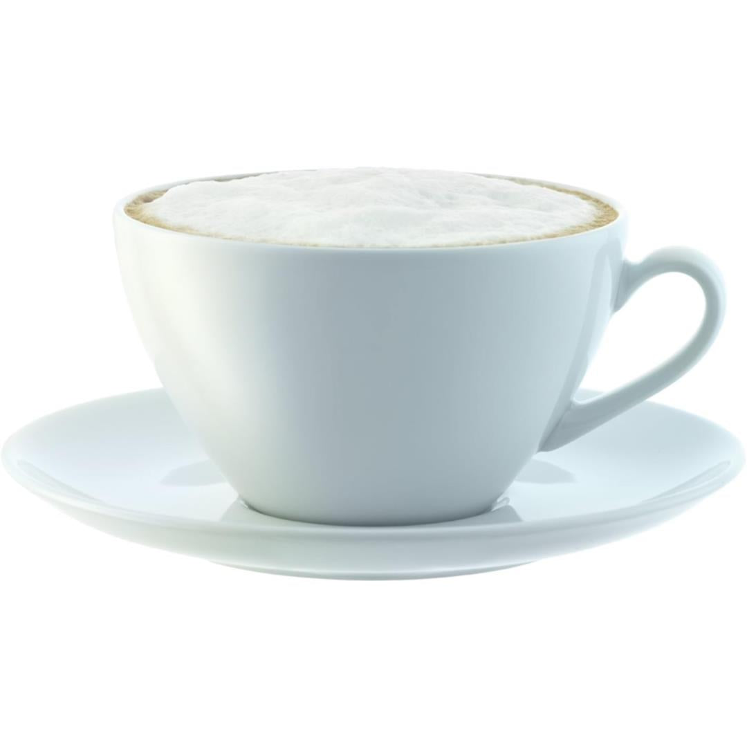LSA Dine Porcelain Cappucino Cup and Saucer 350ml Set of 4 White