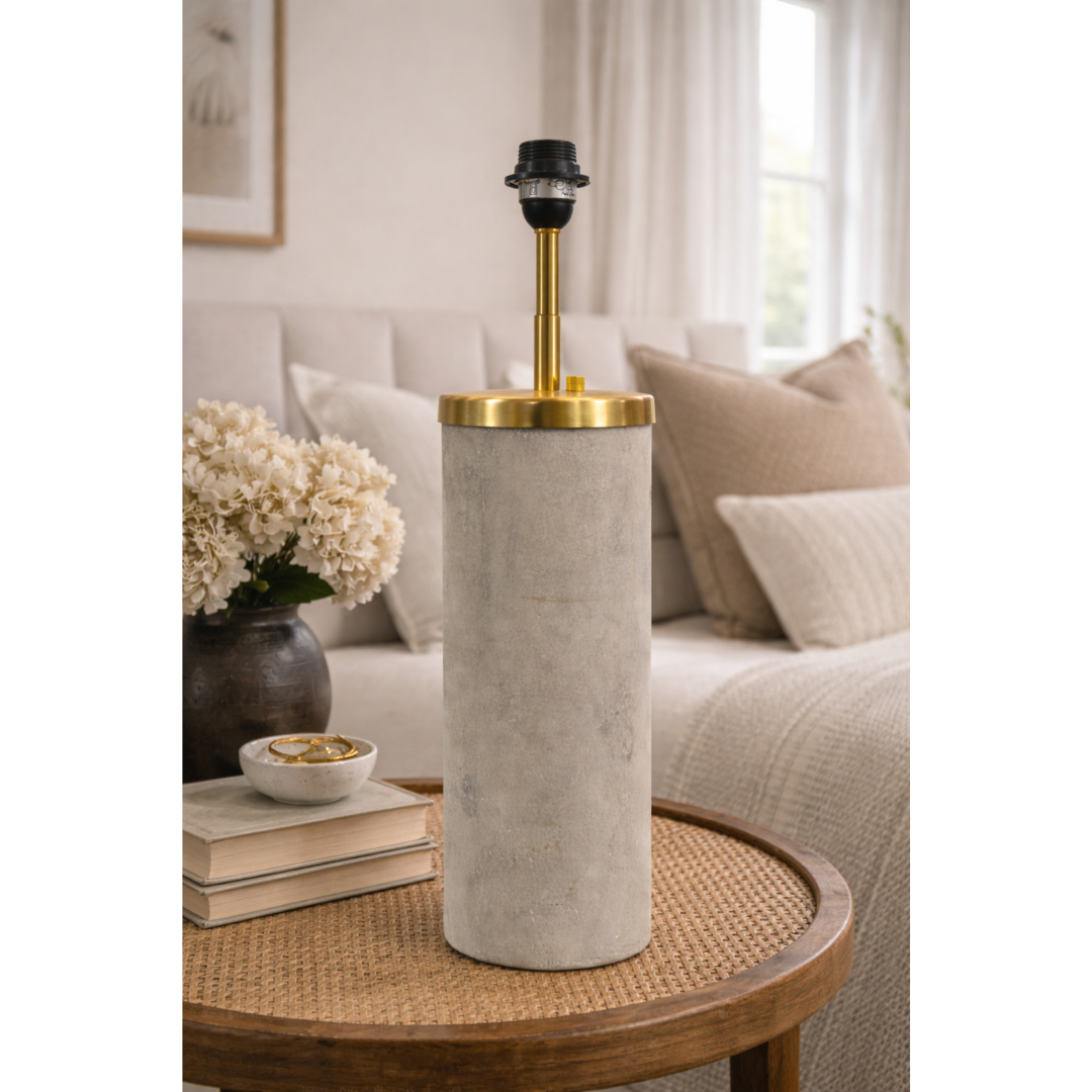 Marble Table Lamp Base 49cm with Brushed Gold Detail No shade