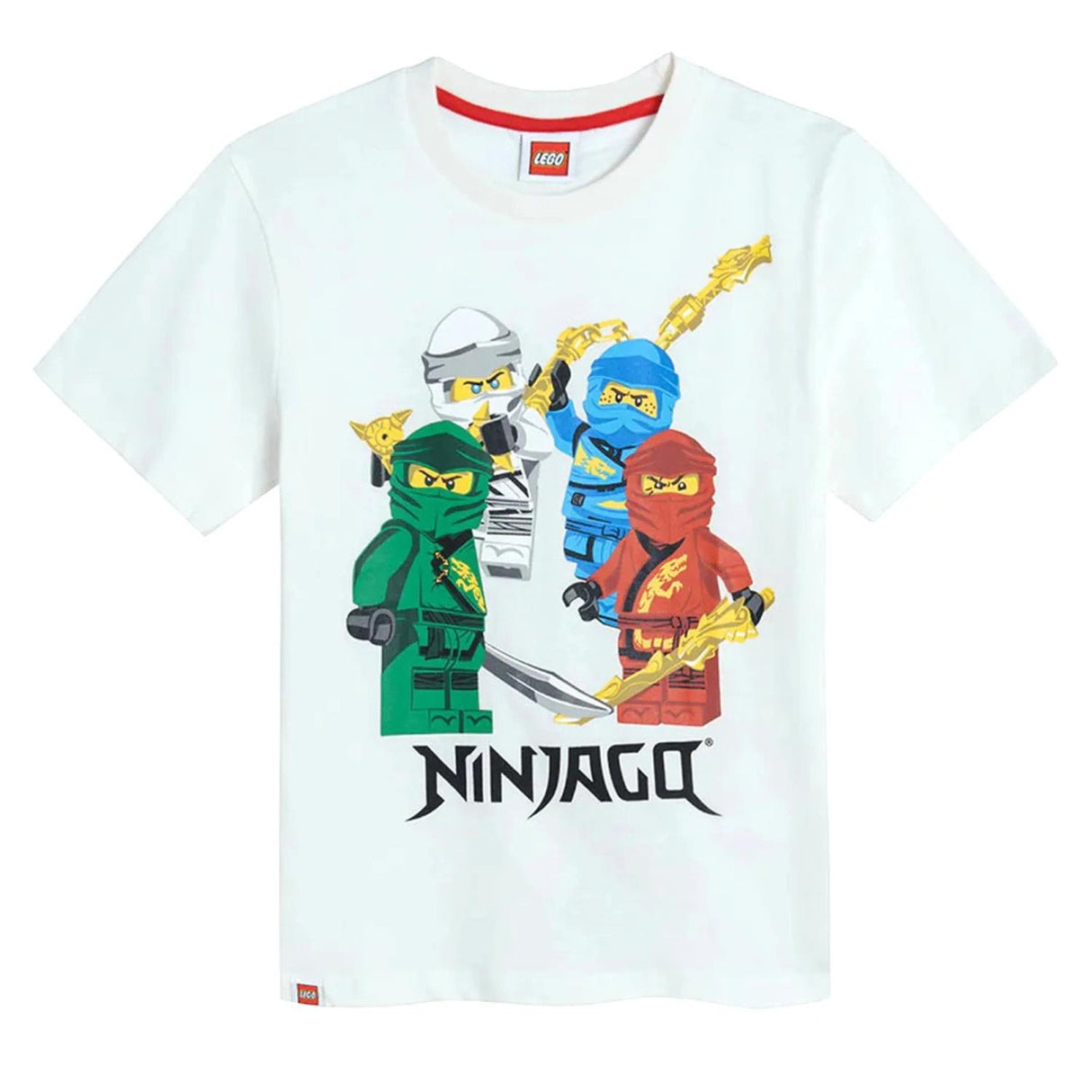 Official LEGO Ninjago Kids PJs White T-Shirt & Shorts with Ninja Heroes Age 8