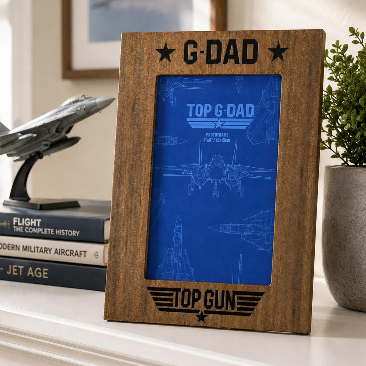 Top Gun Top G-Dad Photo Frame Brown