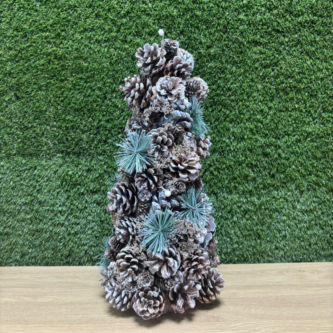 Pinecone Christmas Tree Ornament with Frosted Detail 38cm