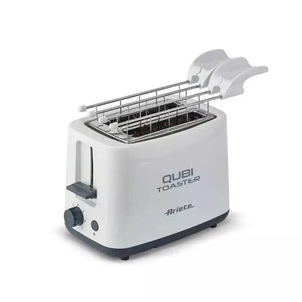 Ariete Qubi 2 Slice Toaster 760W with Stainless Steel Clamps White