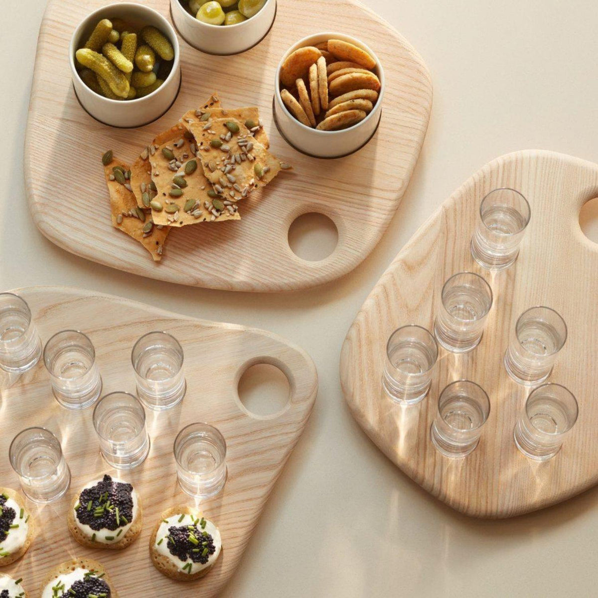 LSA Palette 10-Piece Shot Glass Set with Ash Wood Serving Tray