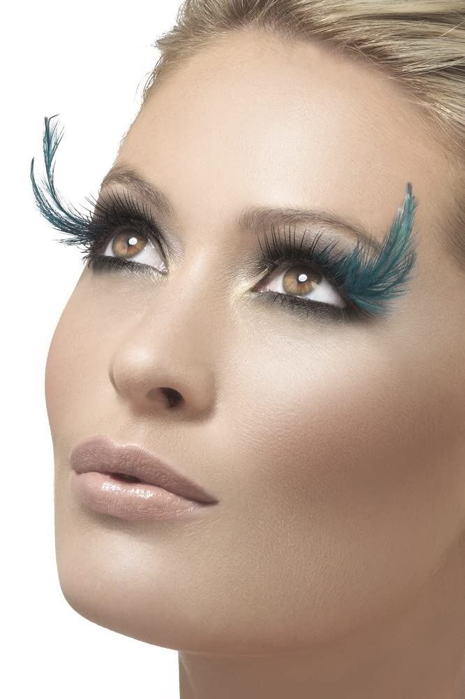 Fever Collection Teal Green Feather Plume Eyelashes