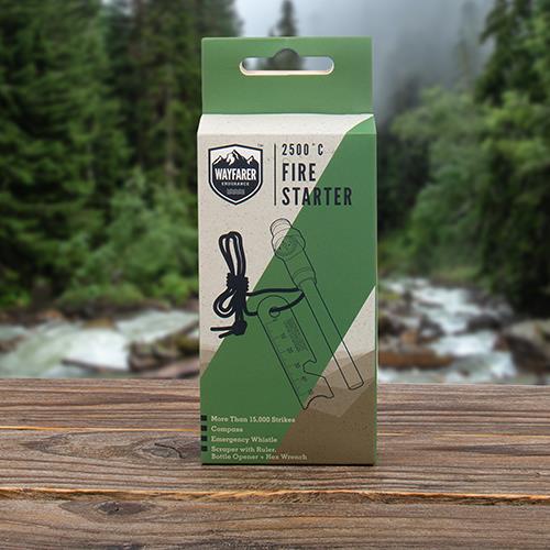 Wayfarer Fire Starter Kit Up to 15,000 Strikes Black