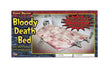 Bloody Death Bed Halloween party decorations with lifesize skull hand and bloody bedding
