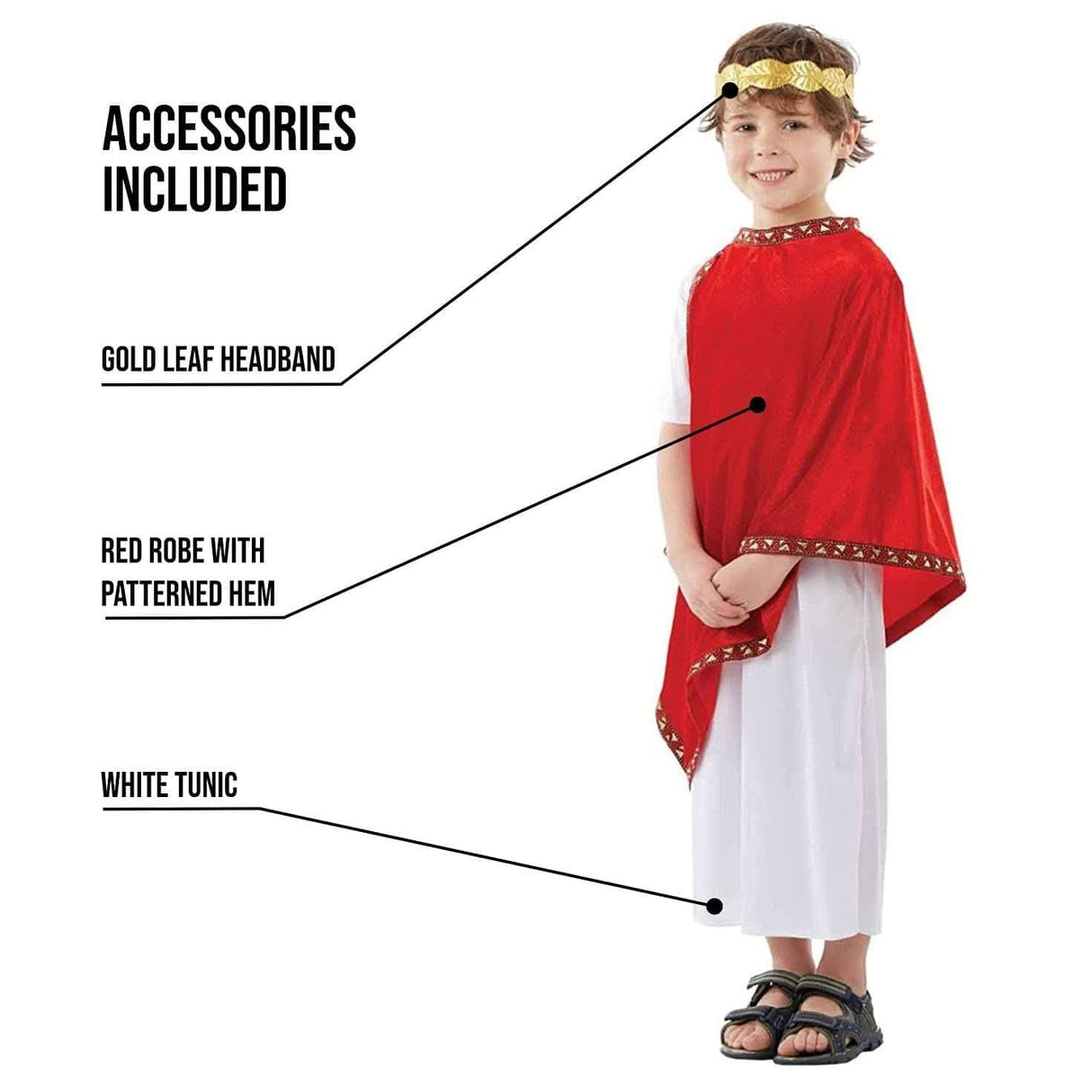 Boys Roman Caesar Ancient Greek Toga Costume - S