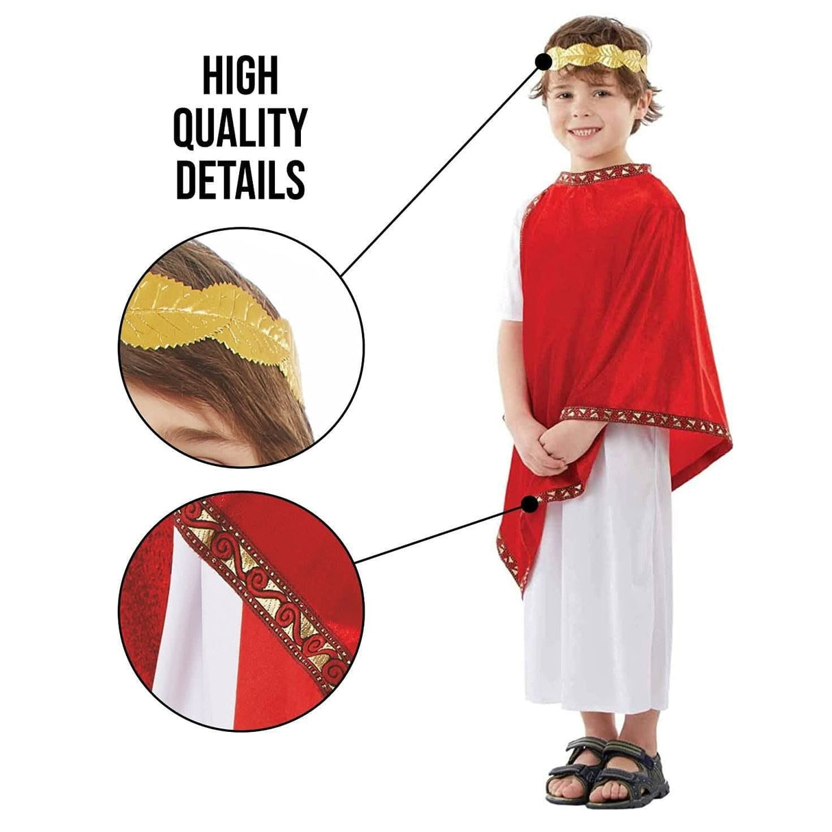 Boys Roman Caesar Ancient Greek Toga Costume - S