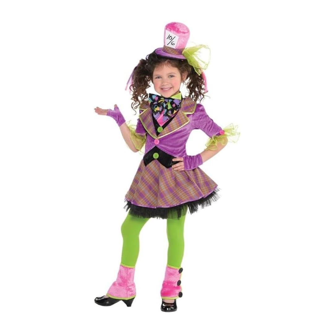 Child Mad Hatter Girl Fancy Dress Costume Size 6-8 Years