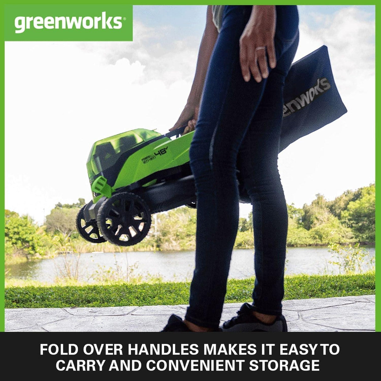 Greenworks Lawnmower 48V 36cm 2 x 2Ah Batteries and Charger