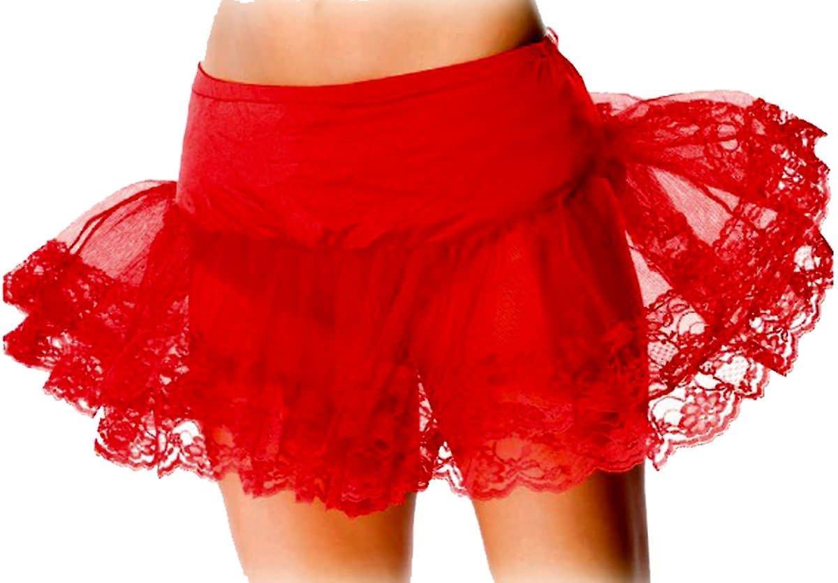 Leg Avenue Petticoat Red Lace Bottom Fancy dress Tutu Skirt