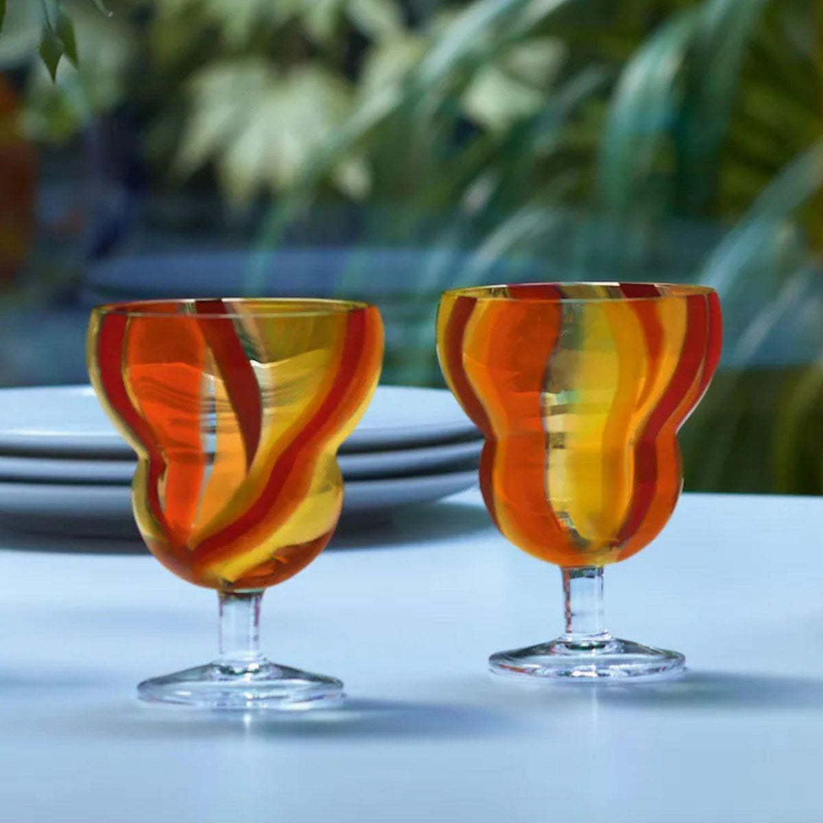 LSA Folk Wine Glass 230ml Set of 2 Multicolour