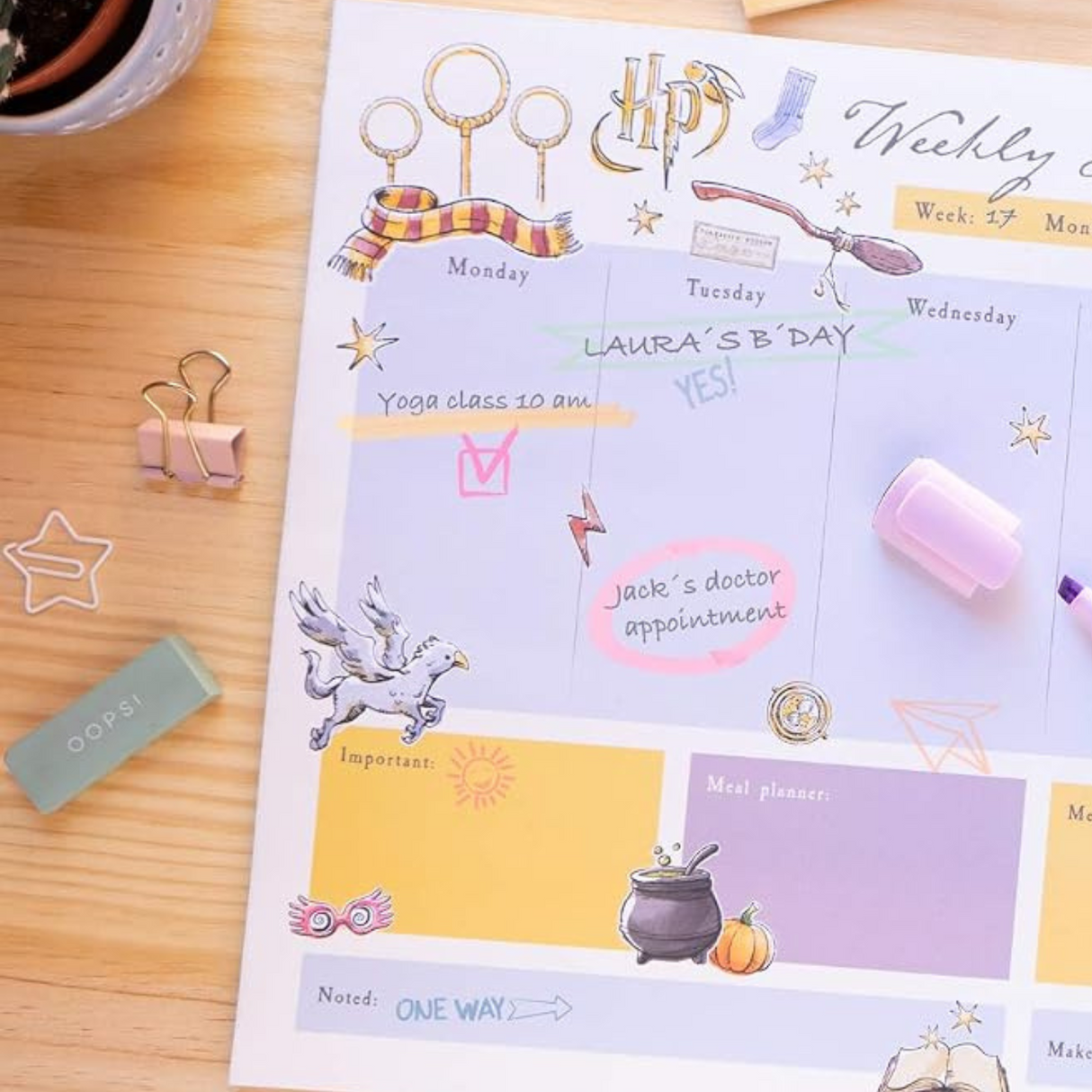Harry Potter A3 Weekly Planner Notepad Multi
