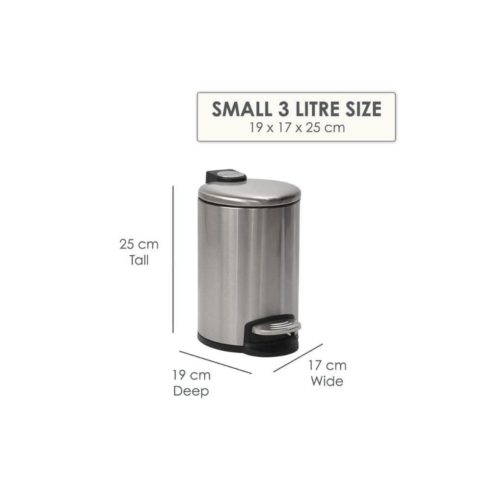 CALITEK Bathroom Pedal Bin -  3 Litre