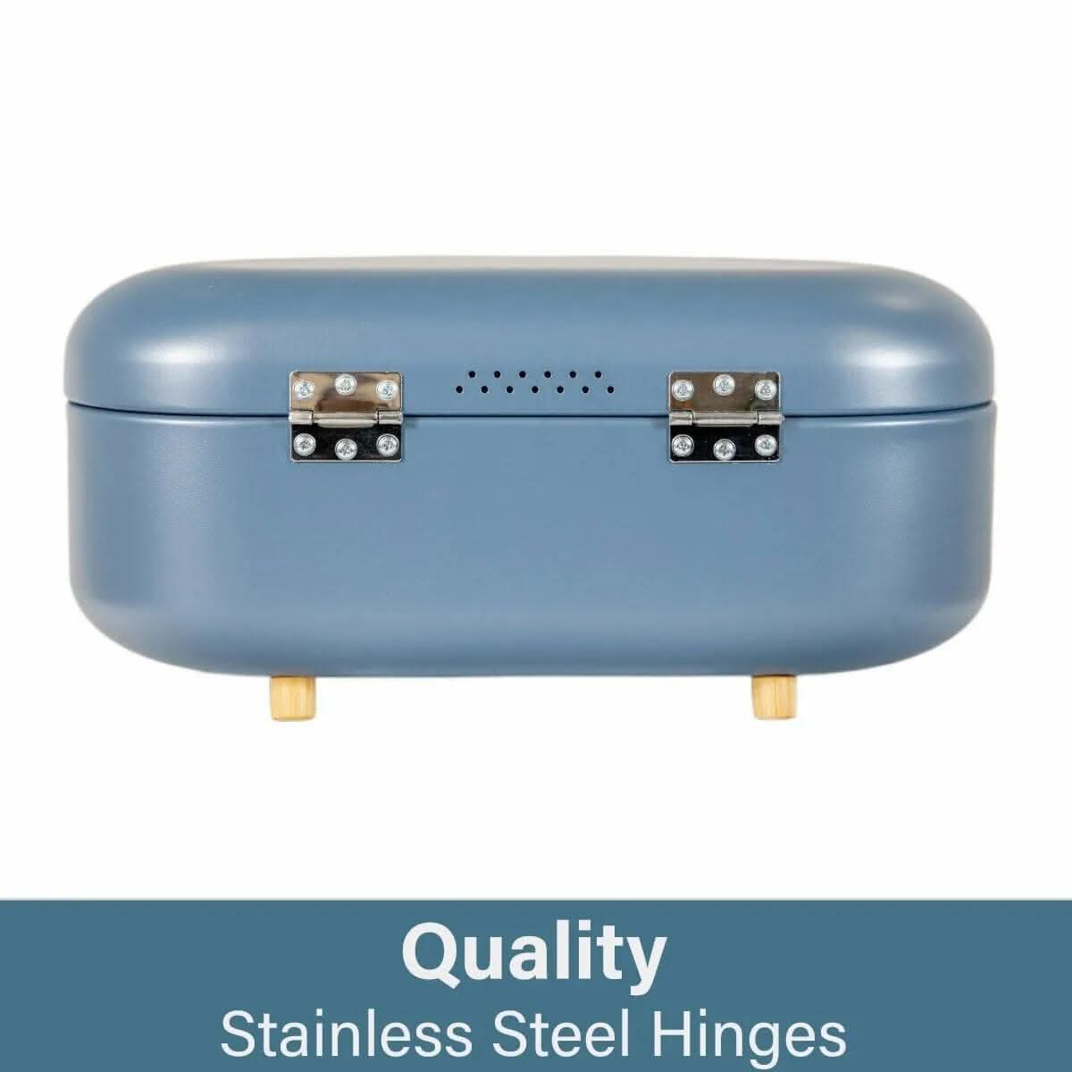 CALITEK Bread Bin with Bamboo Feet Carbon Steel Blue
