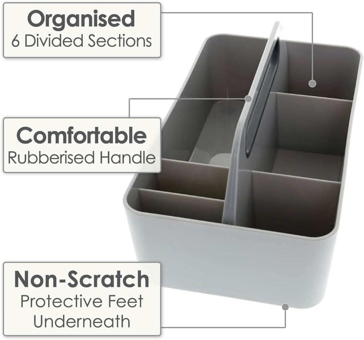 CALITEK Cleaning Caddy with Handle – Grey Organiser