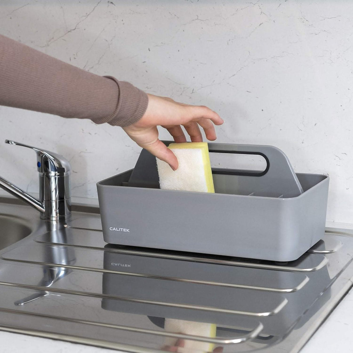 CALITEK Cleaning Caddy with Handle – Grey Organiser