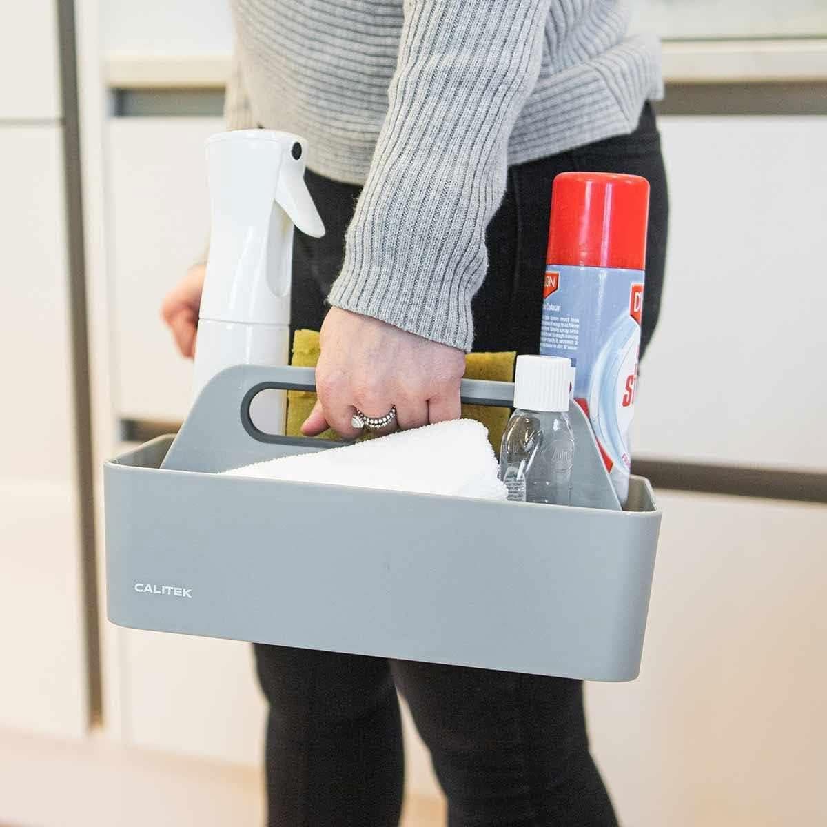 CALITEK Cleaning Caddy with Handle – Grey Organiser