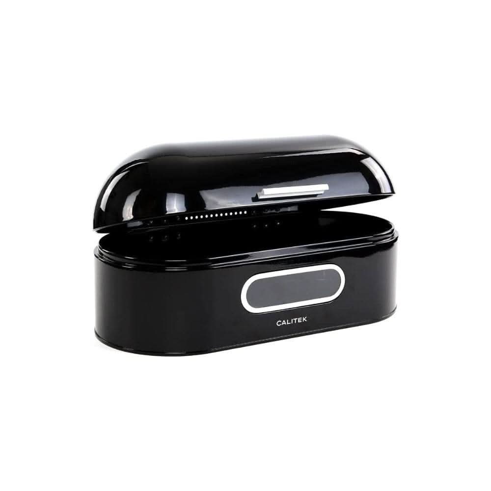 CALITEK Retro Style Round Top Steel Bread Bin - Black