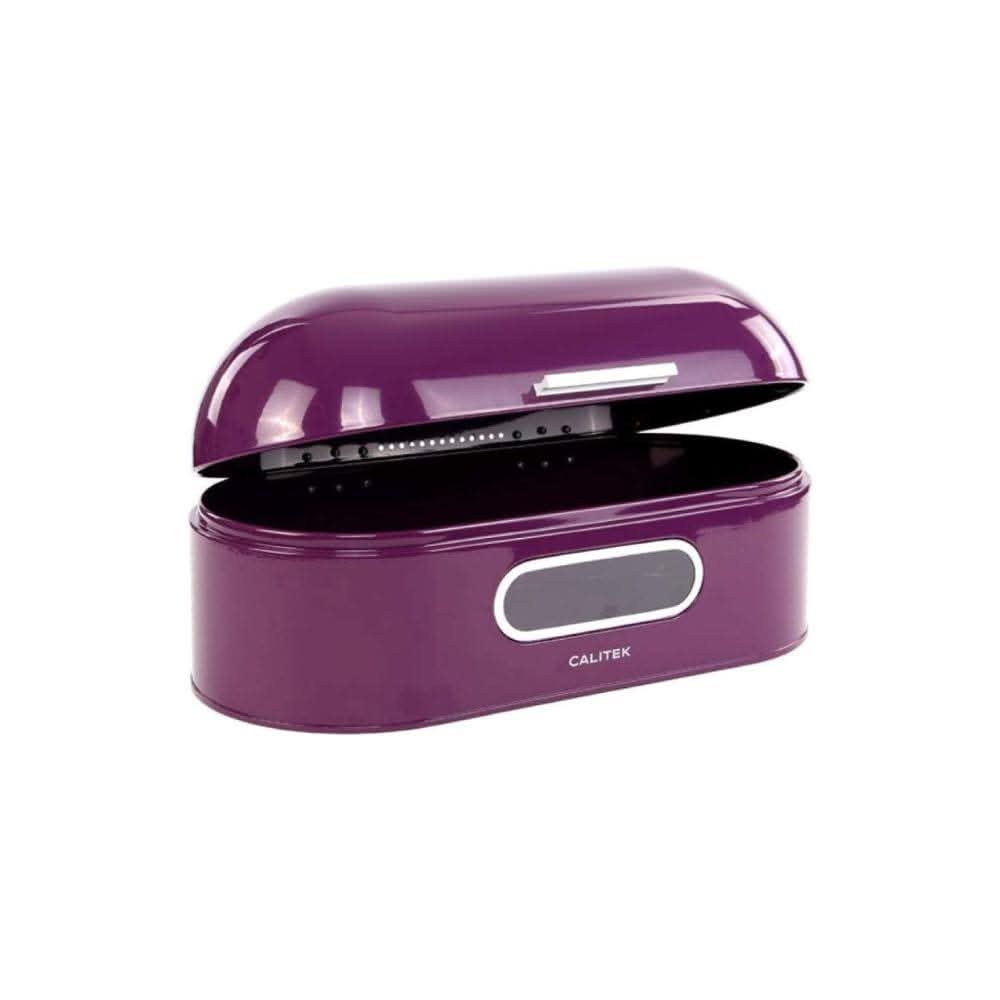 CALITEK Retro Style Round Top Steel Bread Bin - Purple