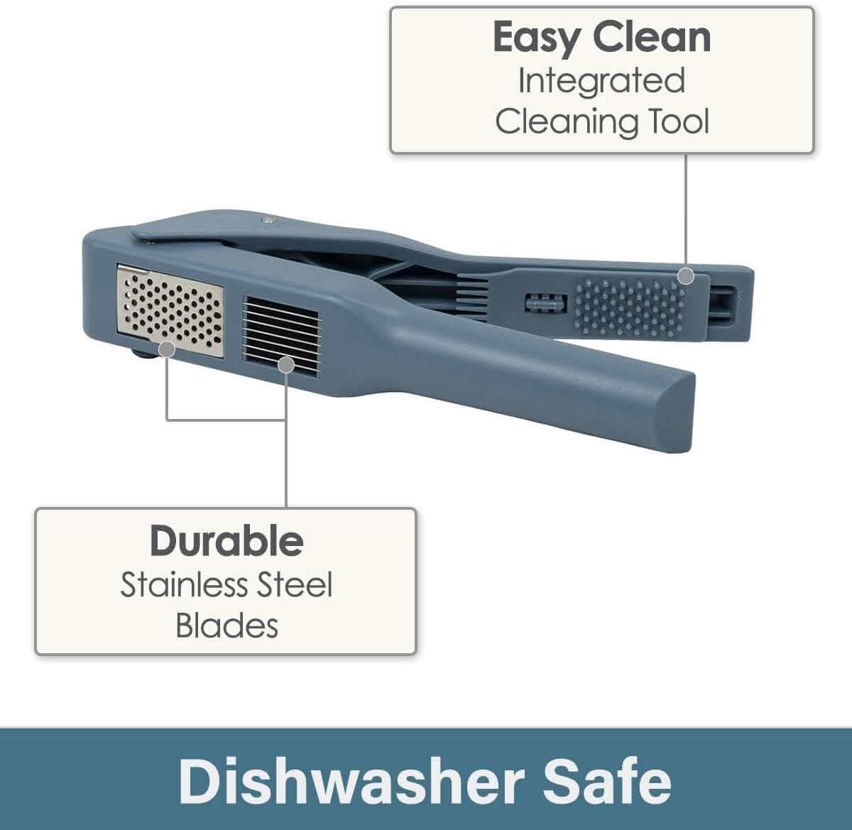 CALITEK 2-in-1 Garlic Press & Slicer Stainless Steel – Blue