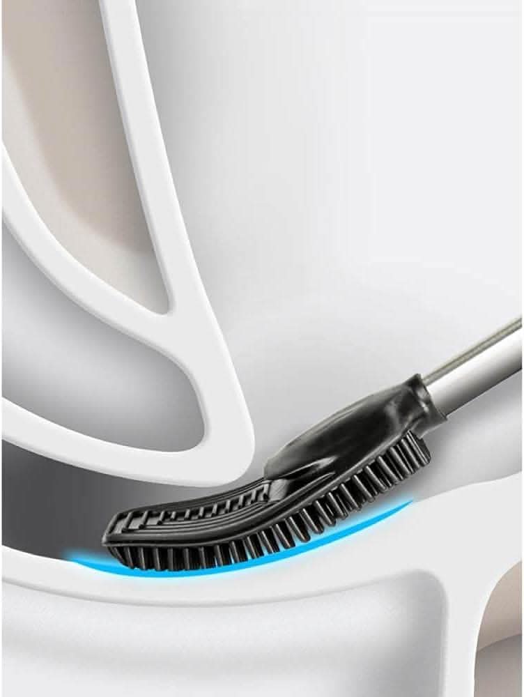 CALITEK Silicone Toilet Brush with Stainless Steel Handle