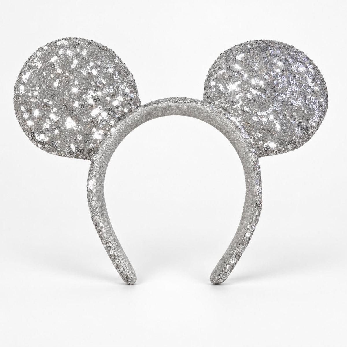 Women's Disney Mickey Mouse Silver Sequin Ears Headband