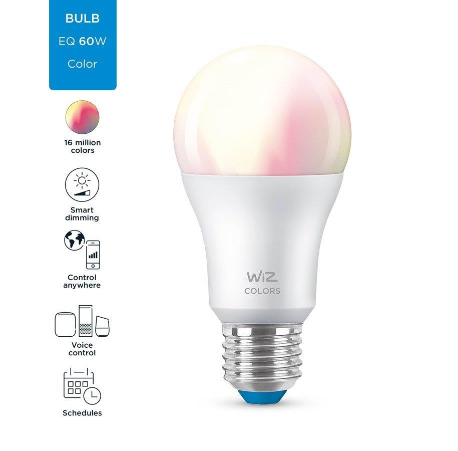 WiZ A60 E27 Full Colour Smart LED Dimmable Lightbulb