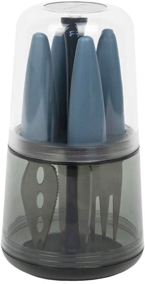 CALITEK Cheese Knife Set with Stand – 4pcs Blue