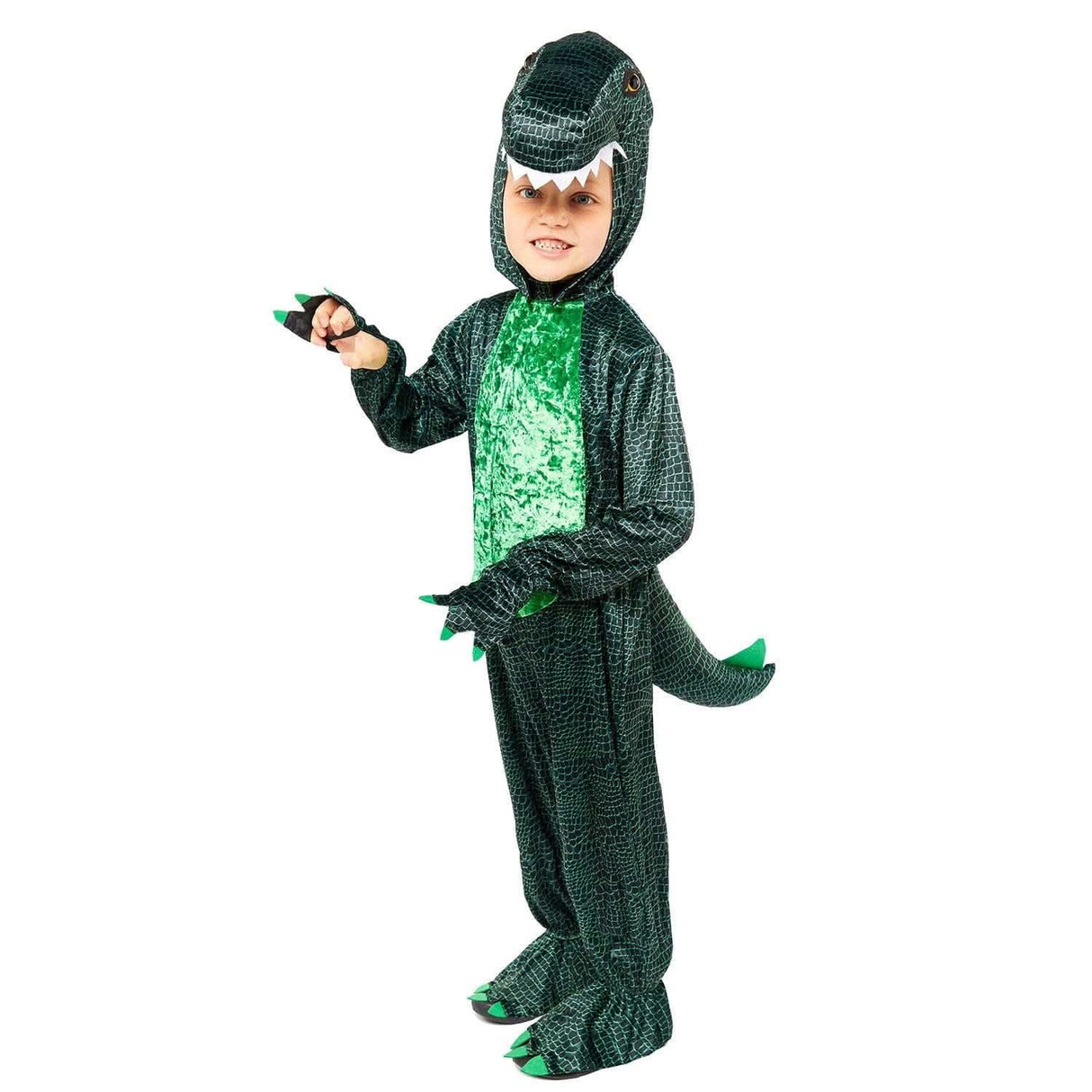 Child Dark Green Dinosaur Costume - 6-8 Years