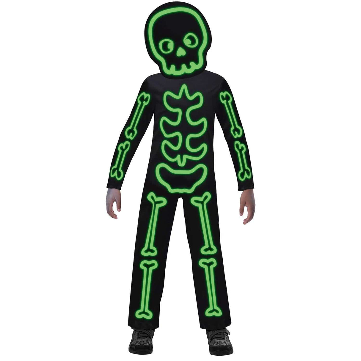 Child Glow in the Dart Stick Figure Skeleton Costume - 8-10 Years