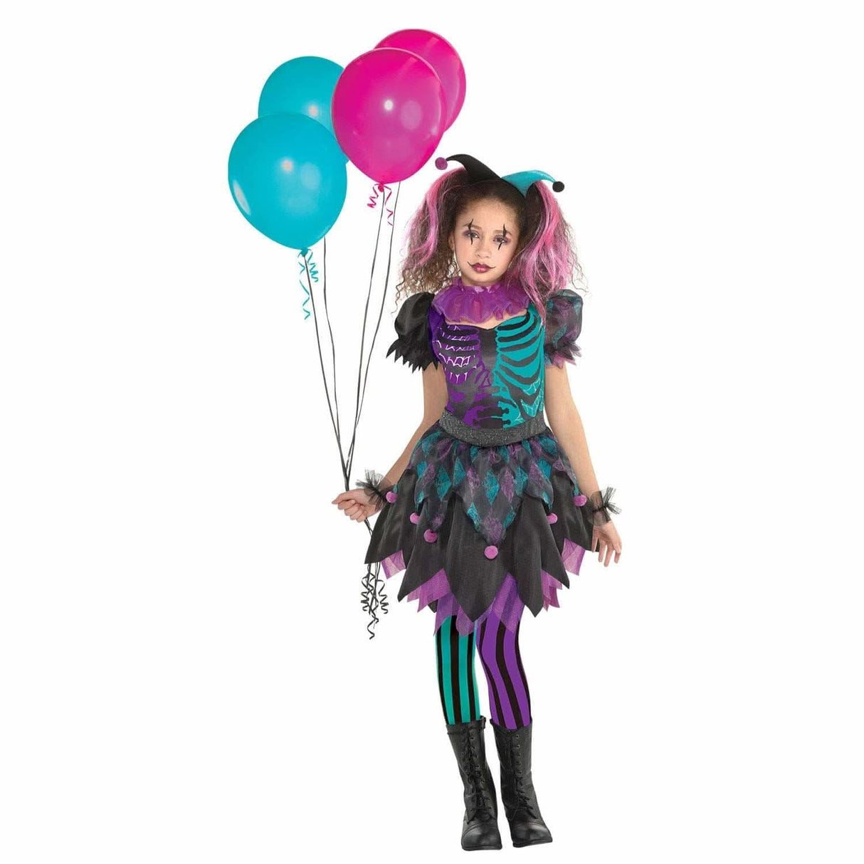 Child Costume Haunted Harlequin - 6 - 8 Years