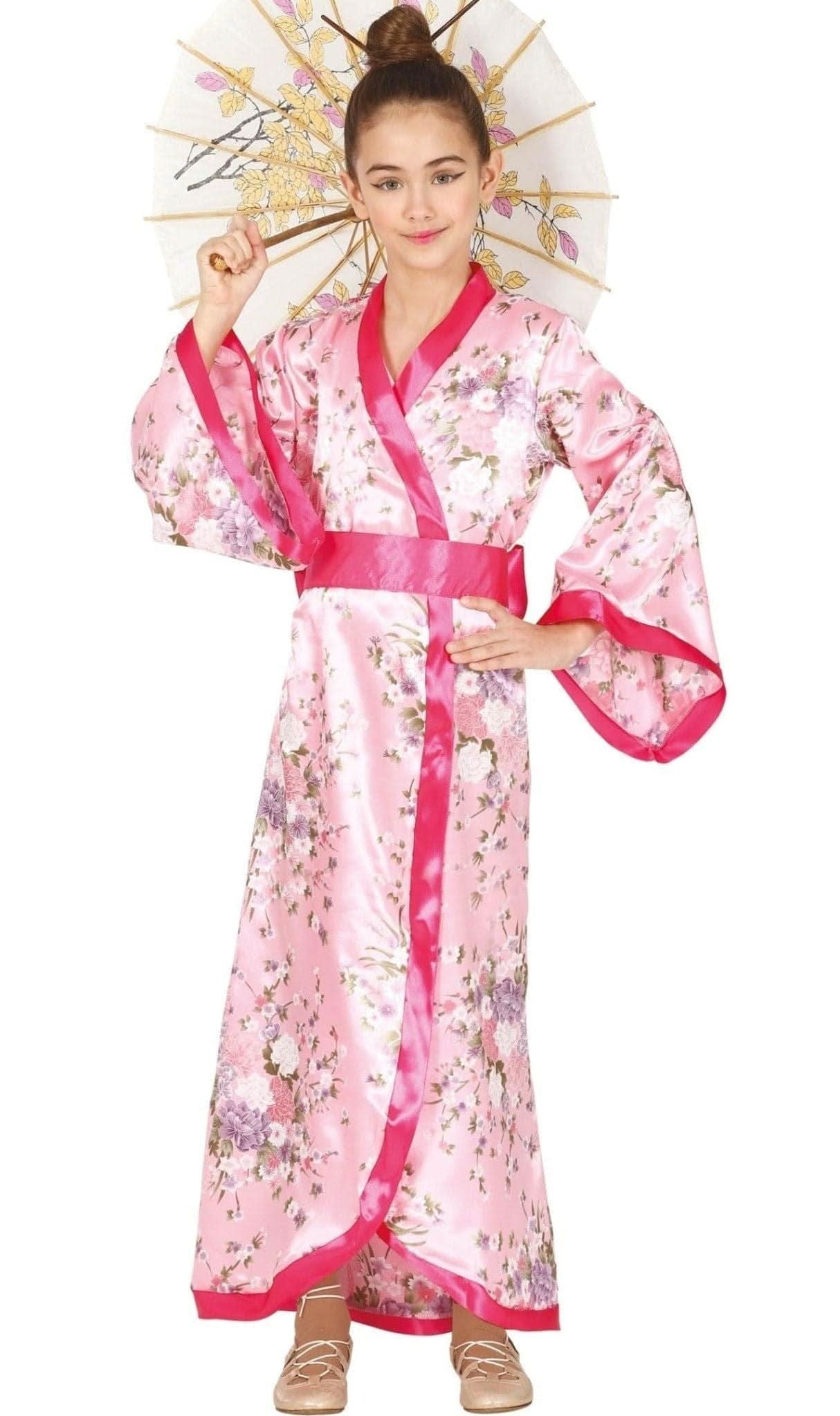 Kids Fancy Dress Child Japanese Kimono Costume Pink Floral
