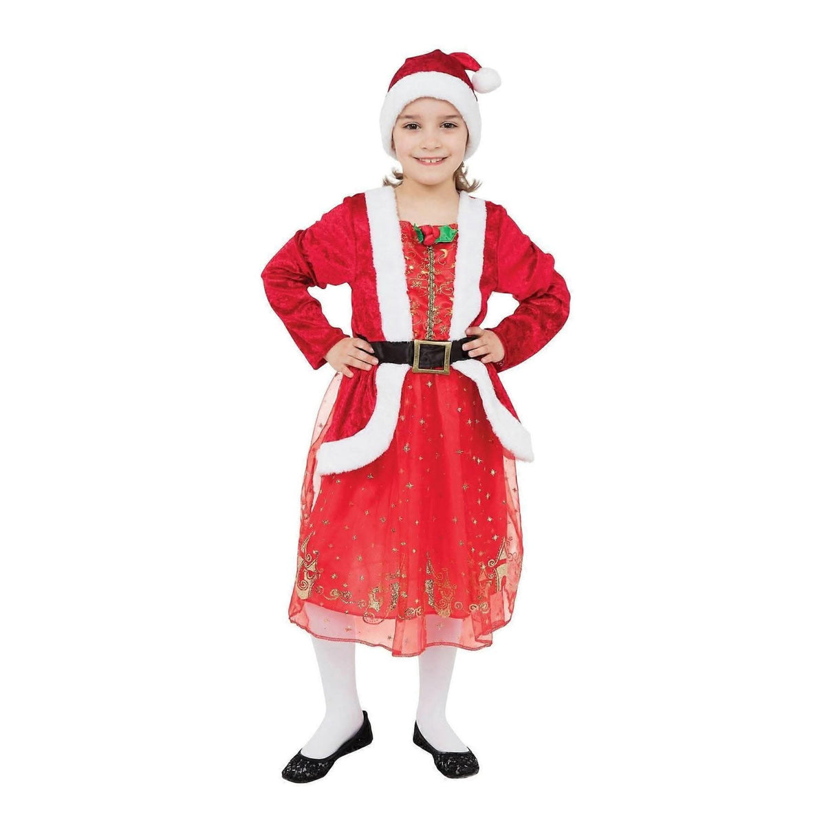 Child Santa Girl Festive Costume Medium upto 128cm