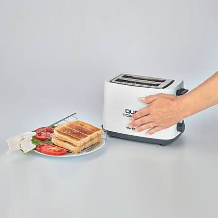Ariete Qubi 2 Slice Toaster 760W with Stainless Steel Clamps White