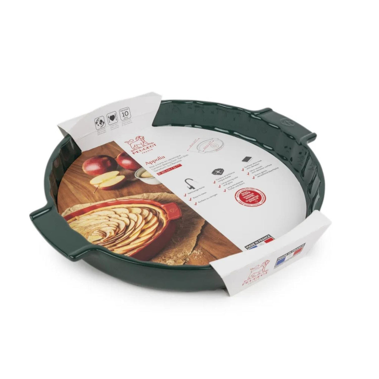 Peugeot Appolia Ceramic Tart Dish 30cm Forest Green