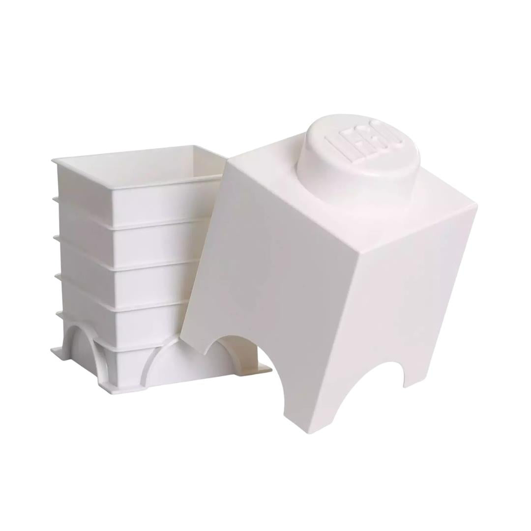 LEGO Round 1-Stud 1.2L Stackable Storage Brick White